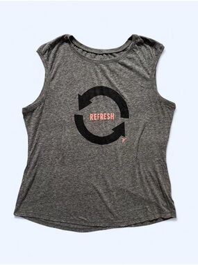 Old Navy Active Refresh Muscle Tee in Gray Plus Size 1X Semi Fitted Athleisure